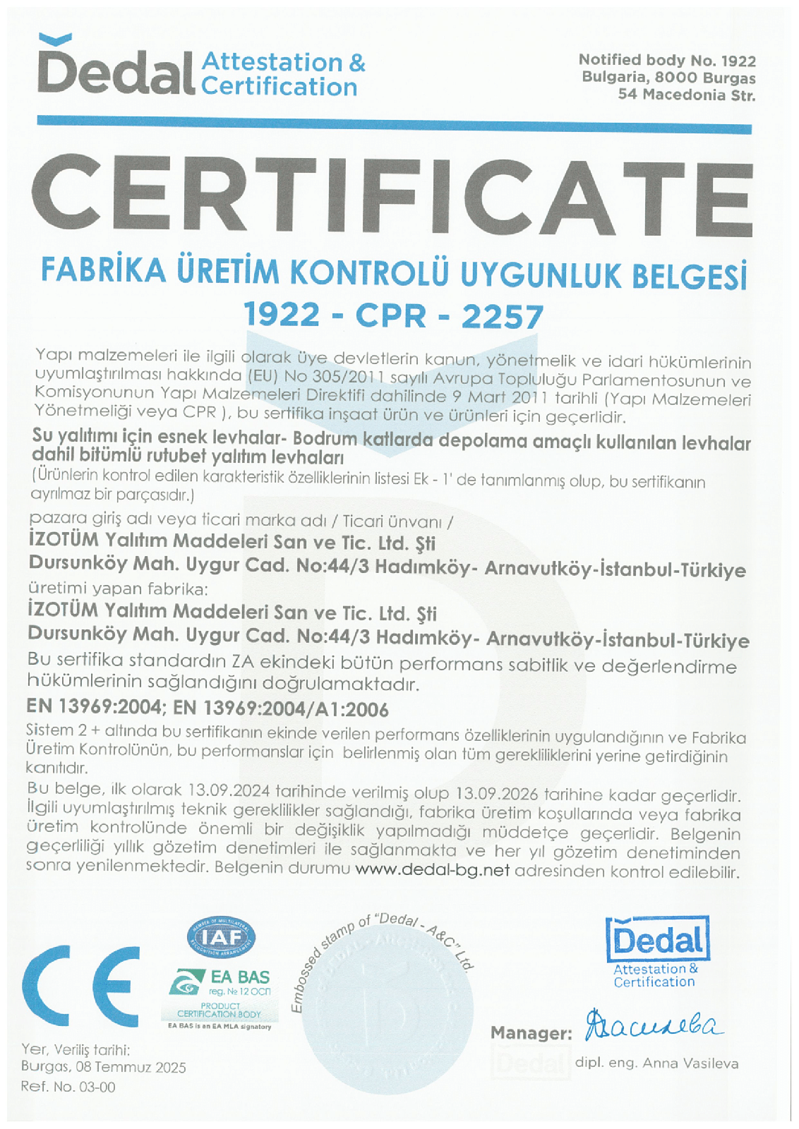 Quality Certificates |